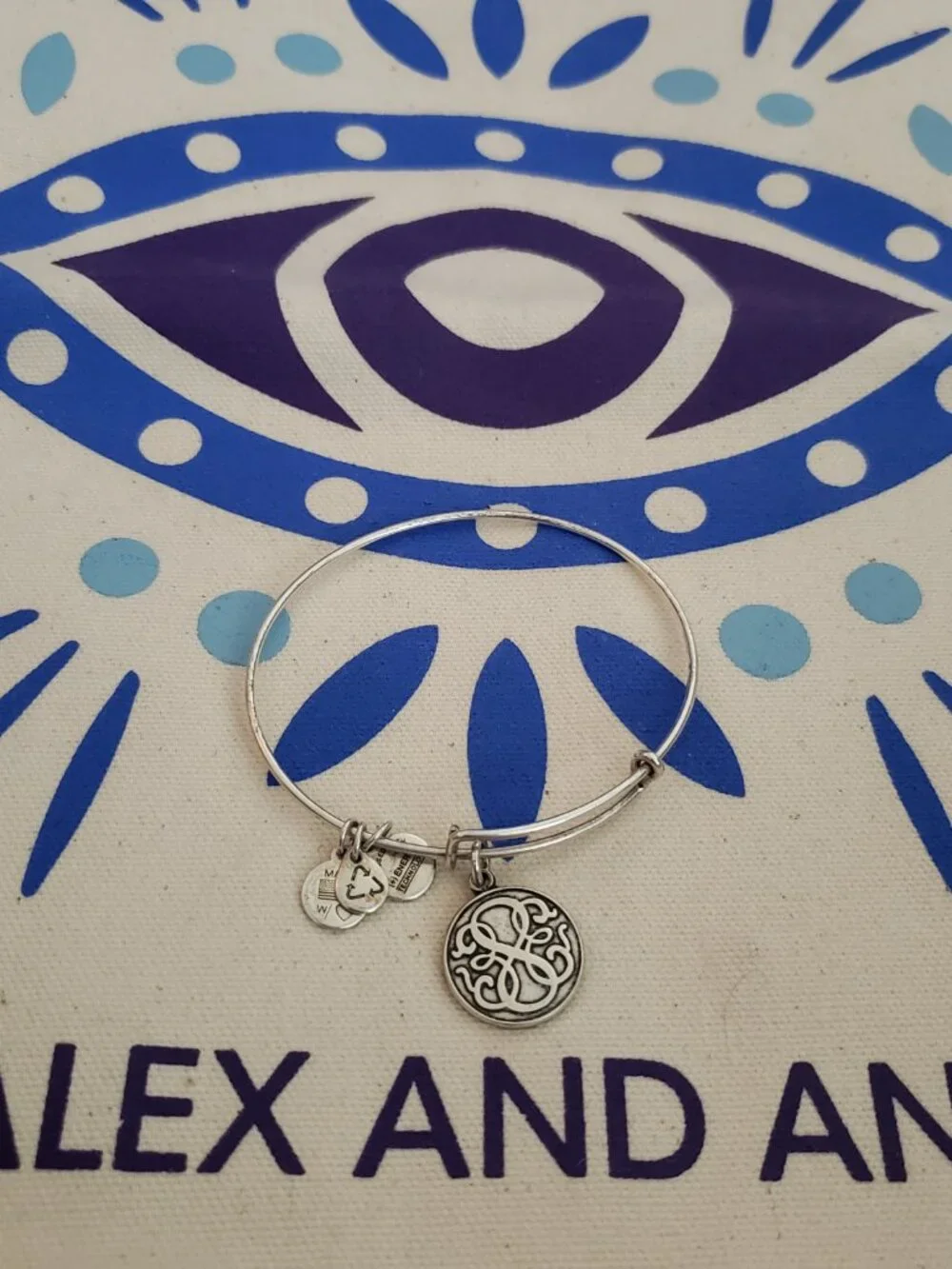 VGC Alex and Ani Path Of Life Bracelet Bangle Silver 65